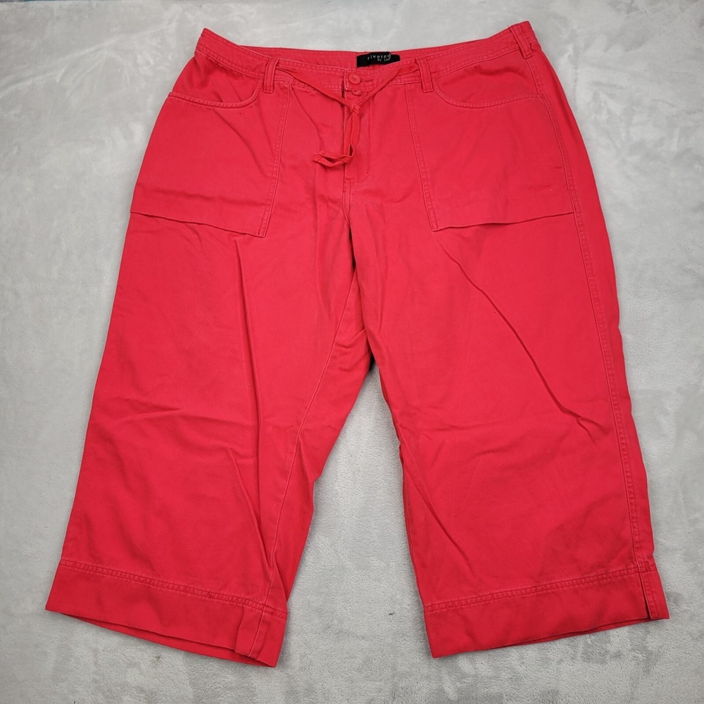 Vintage Lee Pants Womens 22‎ Red Straight High Baggy Loose Riveted Adult 39x22
